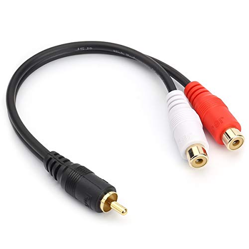 JSJ RCA (M) to 2 RCA (F) Stereo Audio Y Adapter Subwoofer Cable