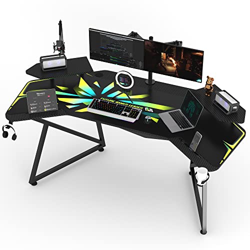 JWX Gaming Desk with Removable Speaker Stand