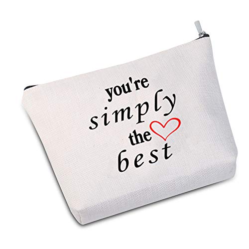 JXGZSO You're Simply The Best Cosmetic Bag Makeup Bag Anniversary Present For Women (Simply The Best white 2.0)