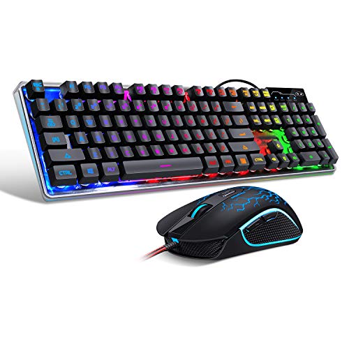 K1 LED Rainbow Backlit Keyboard and Mouse Combo