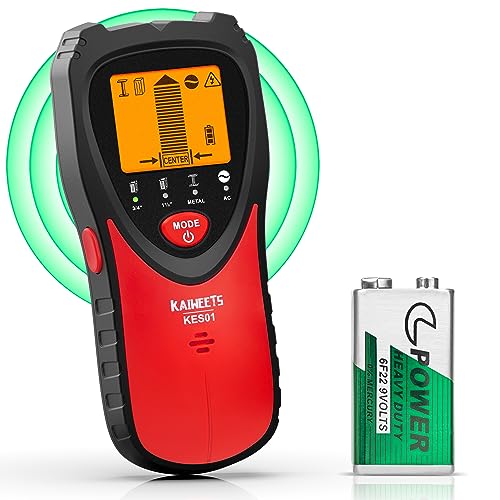 KAIWEETS 5-in-1 Stud Finder with LCD Display and Alarm