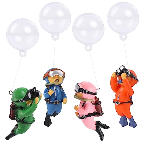 KALIONE Aquarium Decorations Fish Tank Diver Ornaments - 4 Pack