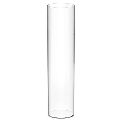 Kamehame Tall Vases for Centerpieces, Clear Acrylic Cylinder Vase, 4" W x 16" H Round Vase, Decorative Centerpieces Flower Vases for Wedding, Home