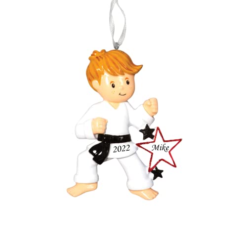 Karate Boy Personalized Christmas Ornament