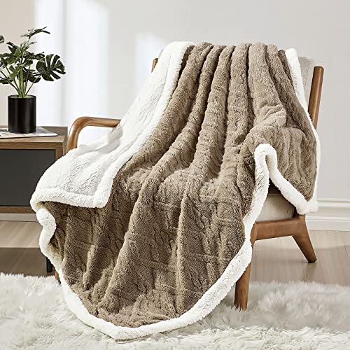 KASYLAN Sherpa Fleece Blankets Flannel Throw - Cozy and Warm