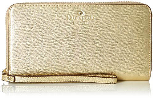 Kate Spade New York Zip Wristlet (Fits Most Mobile Phones) - Saffiano Gold, KSIPH-018-SGLD