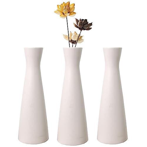 Katoonx Ceramice Bud Flower Vase Set, Small Bud Decorative Floral Vase Home Decor Centerpieces (Pack of 3)