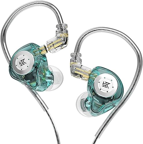 keephifi KZ EDX Pro in Ear Monitors KZ Headphones IEM Earphones with Dual DD HiFi Stereo Sound Earphones Wired Noise Cancelling Earbuds (Cyan, No Mic)