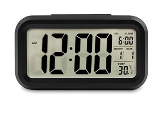 Keetech LED Alarm Clock with Smart Light Function (Black)