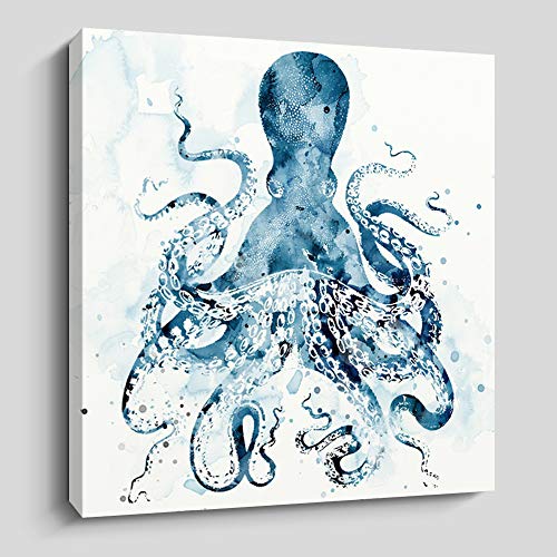 Kercan Bathroom Wall Decor Ocean Beach Theme Octopus Canvas Prints