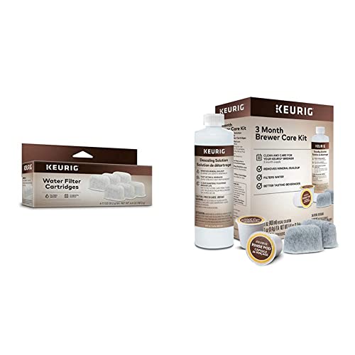 Keurig Water Filter Refill Cartridges, 6 Count & 3-Month Brewer Maintenance Kit