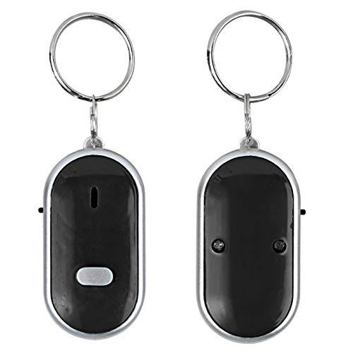 Key Finder, Anti-lost Device, Whistle Key Finder, Keychain Sound LED With Whistle, Whistle Voice Control, Anti-lost Locator Tracer with Alarm & Flashing Light, Smart Technology Gadget(black)