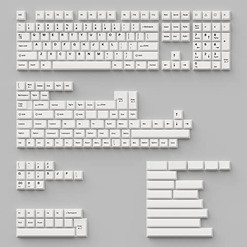 Keychron Double Shot Cherry PBT Keycap Full Keycap Set (219 Keys) - Black on White