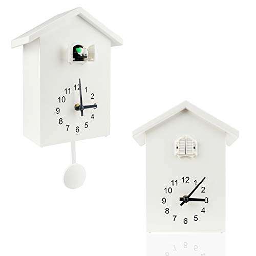 KEYPOWER Cuckoo Clock - Modern Cuckoo Wall Clock with Timed Alarm
