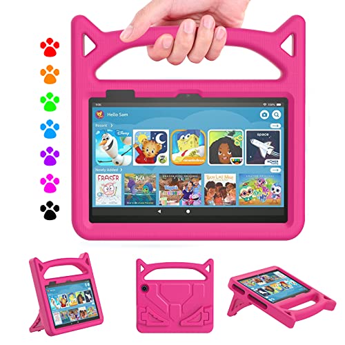 All-New for  Fire 7 Tablet Case for Kids (12th Generation, 2022  Release) - Lightweight Shockproof Kid-Friendly Cover with Handle &  Kickstand for Kindle Fire 7 Kids Tablet - Orange 