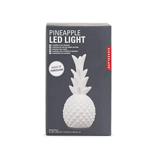 Kikkerland Tropical Pineapple Porcelain LED Light