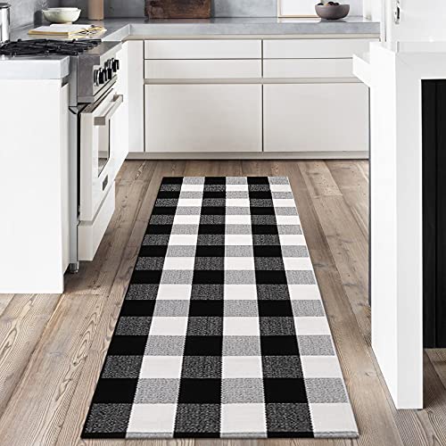 KIMODE Plaid Checkered Runner Rug