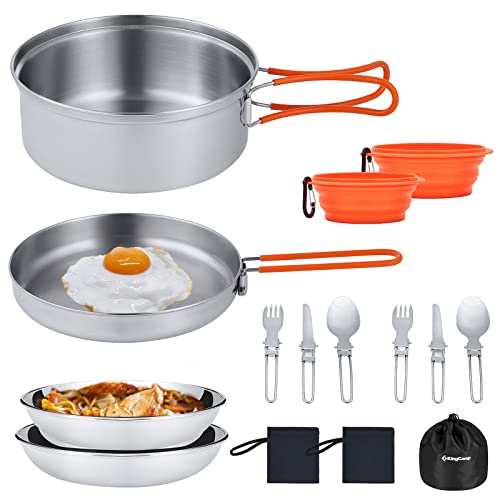 KingCamp Stainless Steel Camping Cookware Mess Kit