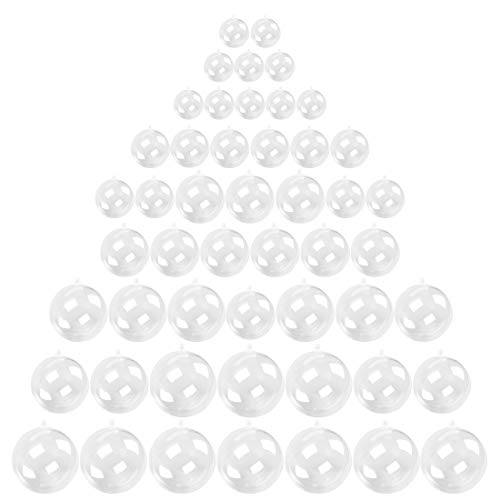 Creative Hobbies® - Bulk Value Pack of 25 pcs - 67mm (2-5/8 Inch) Round  Clear Plastic Ball Ornaments - Great for Crafting DIY Christmas Ornaments 