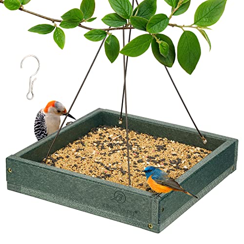 Kingsyard Hanging Tray Bird Feeder with Large Capacity