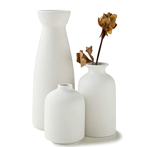 KIOXOHO White Ceramic Vase Set