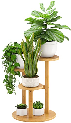 kiplant Bamboo Plant Stand, 3 Tiered Small Plant Stand