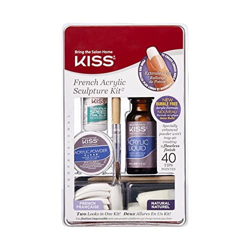 KISS French Acrylic Nails Kit, Natural, 40 Nails