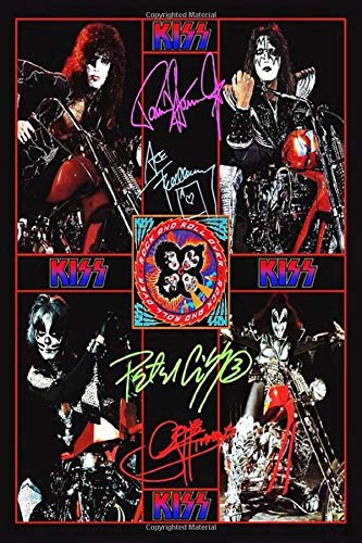 Kiss Rock Band Music Notebook Birthday Reminder. Gift for Kiss band Fan