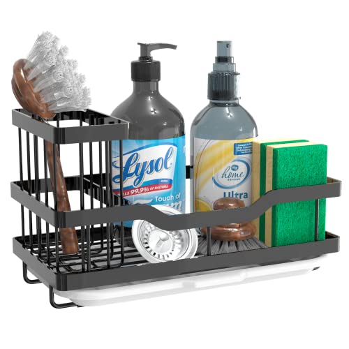 Kitchen Sink Caddy Organizer with Detachable Brush Holder