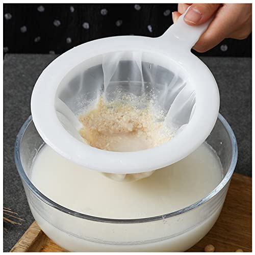 Kitchen Ultra-Fine Nylon Mesh Strainer 5.51 Inch, Plastic Sieve Fine Mesh with Handle Kitchen Tool For Soy Milk, Coffee, Milk, Yogurt, Juice, Tea Leaf Filter, Honey, Wine (400 mesh)