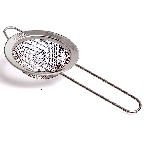 Kitchenitte 2.8 Inches Stainless Steel Strainers - 2.8 Inches Extra Fine Mesh Strainers for Kitchen - Ultra Durable Sieve, Kitchen Strainer Set for Sifting, Straining, Draining