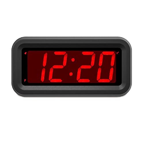 kjyapson Digital Alarm Clock Battery Operated Only, LED Large Display, 2-Level Brightness Dimmer, 4 AA Batteries Keep Clock on for More Than 12 Months, for Kids/Teens/Bedroom/Bedside