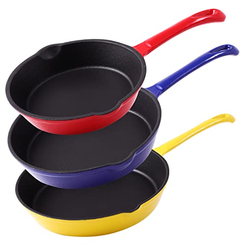 Klee Enameled Cast Iron Skillet, Set of 3 (7-inch, 8.5-inch, 10-inch)