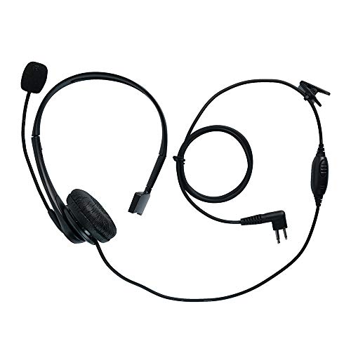 Klykon 2 Pin Motorola Ear Pieces Noise Cancelling Earpiece Headphone Overhead Headset for Motorola walkie Talkie 2 Way Radio Cls1110 Cls1410 Cp200 etc