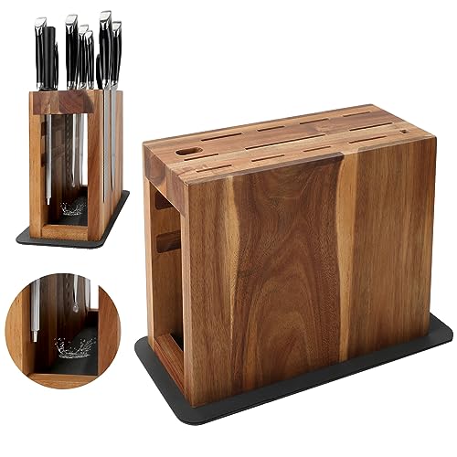 Knife Block with Powerful Magnet and 13 Storage Slots