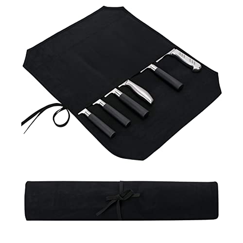 Knife Roll Bag, Waxed Canvas Cutlery Knives Holders