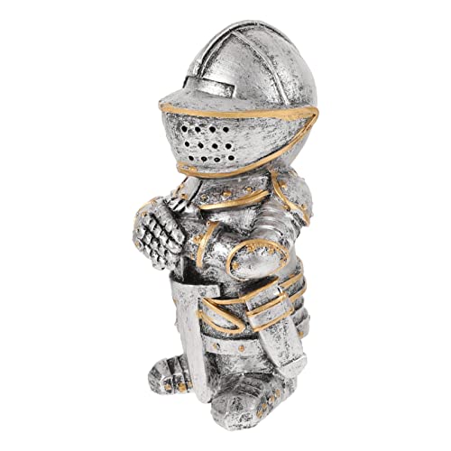 Knight Statue Medieval War Resin Crafts Axe Guard Dwarf Knight Sculpture Ornament