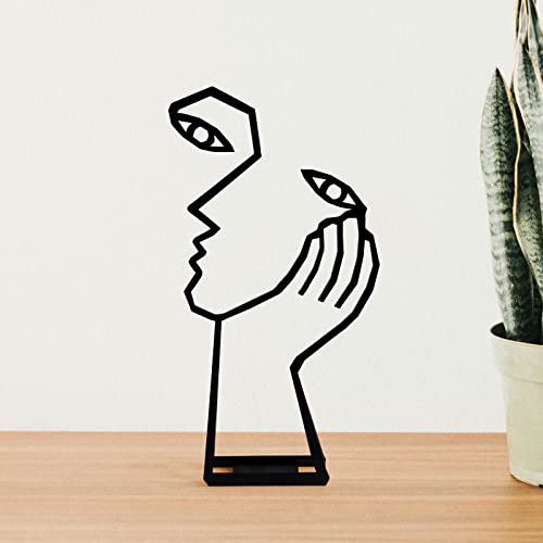KOLYMAX Creative Abstract Decor The Thinker Statue Face & Hand Statues and Sculptures