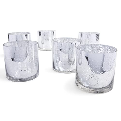 Koyal Wholesale Silver Mercury Glass Cylinder Vases