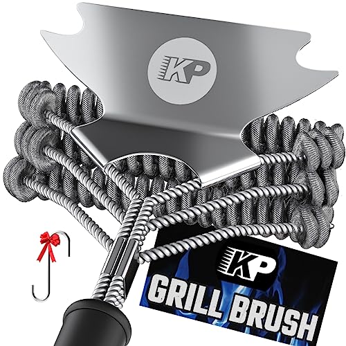 KP Grill Brush - 3-in-1 Safe Grill Cleaner Brush & Scraper