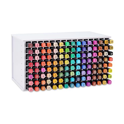 Krafetto Craft Marker Storage Rack, 120 Grids, Art Supplies Organizer Holder for Pen Marker