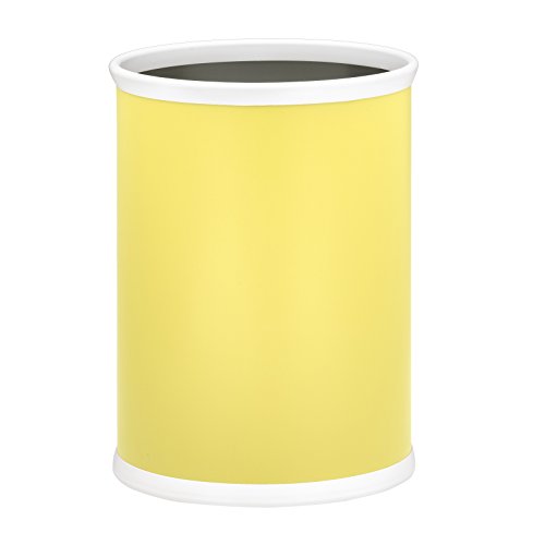 Kraftware Fun Colors Oval Waste Basket, Yellow/Lemon