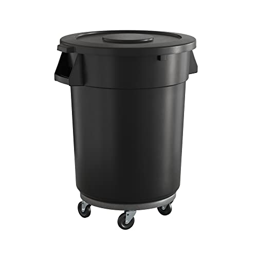 Krollen Industrial Trash Can with Lid and Dolly