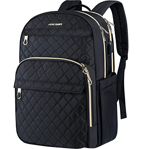 KROSER Laptop Backpack 15.6 Inch - Stylish Daypack with USB Charging Port