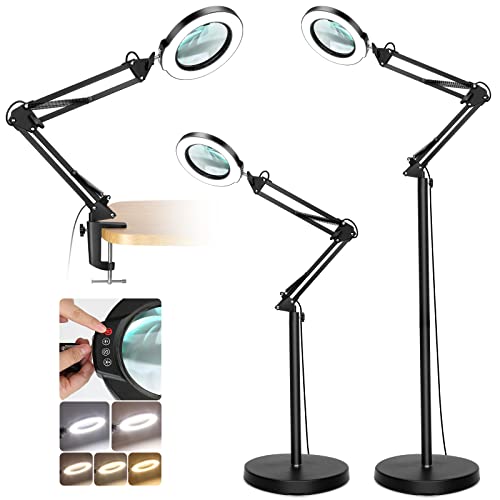Krstlv 5X Magnifying Glass with Light and Stand