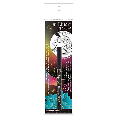 Kuretake ai Liner, Ultra fine Brush Pen, Black, AP-Certified, Perfect for Delicate Expressions in Illustration, Hand Lettering, Made in Japan