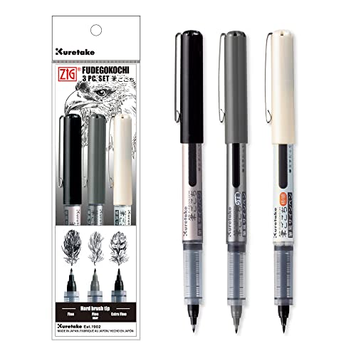 Kuretake ZIG FUDEGOKOCHI 3 Brush pens set