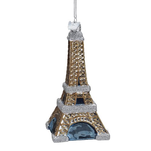 Kurt Adler 5-Inch Noble Gems Glass Eiffel Tower Ornament,Christmas
