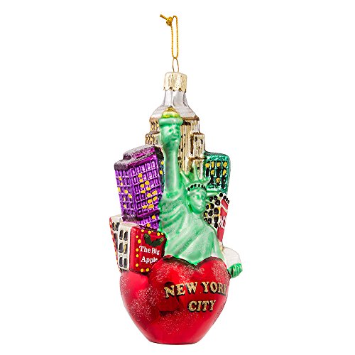 Kurt Adler C4108 New York City Glass Cityscape Ornament, 5-Inch