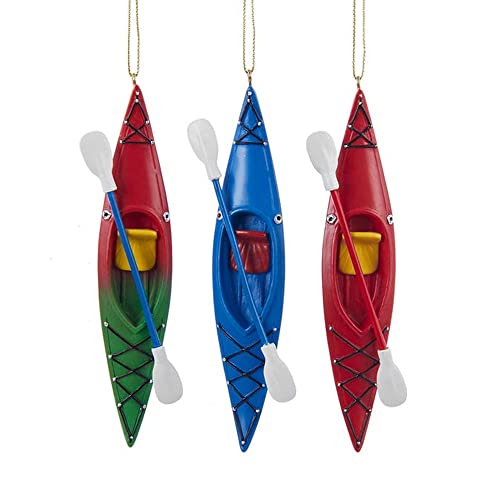 Kurt Adler Holiday Decorative Kayak Ornament Set